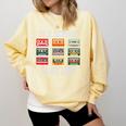 Old School Playlist Nostalgia Vibes Cassette Comfort Colors Sweatshirt Blue Spruce