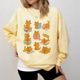 Orange Cats Reading Books Cat Lover Comfort Colors Sweatshirt Blue Spruce