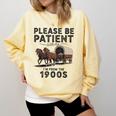 Be Patient With Me I'm From The 1900s Horse-Drawn Wagon Comfort Colors Sweatshirt Blue Spruce