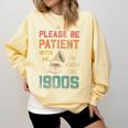 Please Be Patient With Me I'm From The 1900s Cool Gramophone Comfort Colors Sweatshirt Blue Spruce