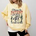 Please Be Patient I'm From The 1900s Cowboy Skeleton Comfort Colors Sweatshirt Blue Spruce Please Be Patient I'm From The 1900s Cowboy Skeleton Comfort Colors Sweatshirt Blue Spruce