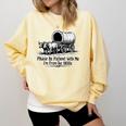 Please Be Patient With Me I'm From The 1900s Oxen And Wagon Comfort Colors Sweatshirt Blue Spruce