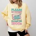 Please Be Patient With Me I'm From The 1900s Retro Cassette Comfort Colors Sweatshirt Blue Spruce
