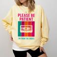 Please Be Patient I'm From The 1900s Retro Cassette Tape Premium Tri-Blend Comfort Colors Sweatshirt Blue Spruce
