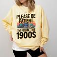Please Be Patient I'm From The 1900s Retro Computer Comfort Colors Sweatshirt Blue Spruce
