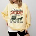 Please Be Patient I'm From The 1900s Throwback Comfort Colors Sweatshirt Blue Spruce