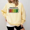 Powered By Books Bookworm Librarian Reading Comfort Colors Sweatshirt Blue Spruce