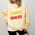 Powered By Comics And Snacks Comic Book Lover Comfort Colors Sweatshirt Blue Spruce