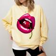 Rainbow Lips With a Cherry In The Mouth 80s Nostalgia Premium Tri-Blend Comfort Colors Sweatshirt Blue Spruce Rainbow Lips With a Cherry In The Mouth 80s Nostalgia Premium Tri-Blend Comfort Colors Sweatshirt Blue Spruce