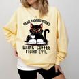 Read Banned Books Drink Coffee Fight Evil Retro Cat Comfort Colors Sweatshirt Blue Spruce Read Banned Books Drink Coffee Fight Evil Retro Cat Comfort Colors Sweatshirt Blue Spruce