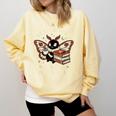 Read Books Be Kind Stay Weird Moth Coffee Lover Reading Comfort Colors Sweatshirt Blue Spruce