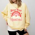 Read Your Heart Out Book Valentines Day Reading Teacher Comfort Colors Sweatshirt Blue Spruce