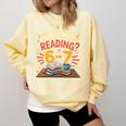 Reading 6 7 Six Seven Meme Slang Teacher Book Lover Comfort Colors Sweatshirt Blue Spruce