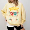 Reading Book Lover School Librarian Bruh It's Library Day Comfort Colors Sweatshirt Blue Spruce