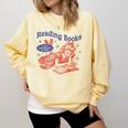 Reading Books I Can't Emotionally Handle Book Lover Comfort Colors Sweatshirt Blue Spruce