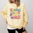 Reading Colors Our World Books Lover Comfort Colors Sweatshirt Blue Spruce