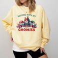 Reading With My Gnomies Reading Book Christmas Comfort Colors Sweatshirt Blue Spruce Reading With My Gnomies Reading Book Christmas Comfort Colors Sweatshirt Blue Spruce