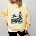 Reading Is Snow Much Fun Christmas Books Snowman Bookworm Comfort Colors Sweatshirt Blue Spruce