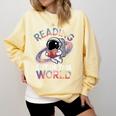 Reading Is Out Of This World Space Book Lover Comfort Colors Sweatshirt Blue Spruce