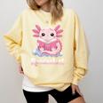 Readsalotl Axolotl Reading Cute Book Lover Bookworm Comfort Colors Sweatshirt Blue Spruce