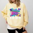 Retro 80s Style 90s Pop Fashion Nostalgia Eighties Music Comfort Colors Sweatshirt Blue Spruce
