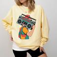 Retro 90s Boombox Nostalgia Party For Music Lovers Men Women Comfort Colors Sweatshirt Blue Spruce