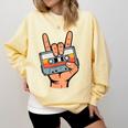 Retro Cassette Tape For 80s & 90s Nostalgia Comfort Colors Sweatshirt Blue Spruce