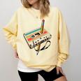 Retro Cassette Tape & Pencil Rewind Nostalgia Party 80s 90s Premium Comfort Colors Sweatshirt Blue Spruce