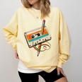 Retro Cassette Tape & Pencil Rewind Nostalgia Party 80s 90s Comfort Colors Sweatshirt Blue Spruce