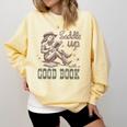 Retro Cowgirl ReadingTee Saddle Up With A Good Book Western Comfort Colors Sweatshirt Blue Spruce Retro Cowgirl ReadingTee Saddle Up With A Good Book Western Comfort Colors Sweatshirt Blue Spruce