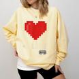 Retro Gamer 1 Life Pixel Heart – 8-Bit Gaming Nostalgia Comfort Colors Sweatshirt Blue Spruce