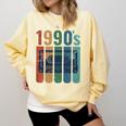 Retro Nineties Style Audio Tape Nostalgia Year 1990 Premium Tri-Blend Comfort Colors Sweatshirt Blue Spruce