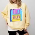 Retro TechnologyOld School Floppy Nostalgia 90s Generation Comfort Colors Sweatshirt Blue Spruce