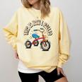 This How I Rolled Retro Tricycle 80s 90s Kid Nostalgia Comfort Colors Sweatshirt Blue Spruce