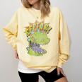 Rugrats Reptar Distressed Comic Book Style Cartoon Comfort Colors Sweatshirt Blue Spruce