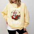 He Sees What You'Ve Been Reading Santa Book Lover Comfort Colors Sweatshirt Blue Spruce