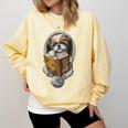 Shih Tzu Book How To Train Your Human Funny Dog Motif Comfort Colors Sweatshirt Blue Spruce