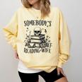 Somebody's Smut Reading Wife Smutty Book Lovers Comfort Colors Sweatshirt Blue Spruce
