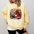 Squirrel Reading a Book Lover Bookworm Comfort Colors Sweatshirt Blue Spruce