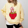 Strawberry Shortcake Sitting On Strawberry Retro Nostalgia Comfort Colors Sweatshirt Blue Spruce Strawberry Shortcake Sitting On Strawberry Retro Nostalgia Comfort Colors Sweatshirt Blue Spruce