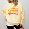 Sunshine & Books For Bookworm Summer Reading Comfort Colors Sweatshirt Blue Spruce