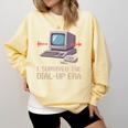 I Survived The Dial-Up Era Retro 90s Nostalgia Premium Tri-Blend Comfort Colors Sweatshirt Blue Spruce