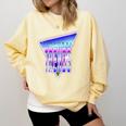 Temporal Trends Vaporwave Style Retro Nostalgia Look Comfort Colors Sweatshirt Blue Spruce