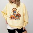 Turkey Read Books Reading Fall Thanksgiving Teacher Comfort Colors Sweatshirt Blue Spruce