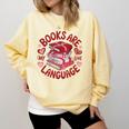 Valentine Book Lover Books Are My Love Language Women Girl Comfort Colors Sweatshirt Blue Spruce Valentine Book Lover Books Are My Love Language Women Girl Comfort Colors Sweatshirt Blue Spruce