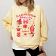 Valentines Reading Book Lover All Booked For Valentine's Day Comfort Colors Sweatshirt Blue Spruce