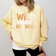 Wild About Reading Animal Bookworm Library Book Lover Reader Comfort Colors Sweatshirt Blue Spruce