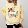 Wild About Reading Zoo Animals Books Reader Lover Comfort Colors Sweatshirt Blue Spruce