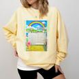 Women's Frutiger Aero Aesthetic Rainbow Glitch Art Comfort Colors Sweatshirt Blue Spruce Women's Frutiger Aero Aesthetic Rainbow Glitch Art Comfort Colors Sweatshirt Blue Spruce