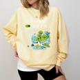 Women's Frutiger Aero Y2K Fashion Trends Statement Piece Tech Orbite Comfort Colors Sweatshirt Blue Spruce